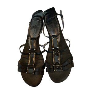 Etienne Aigner womens flat sandal size 11 black